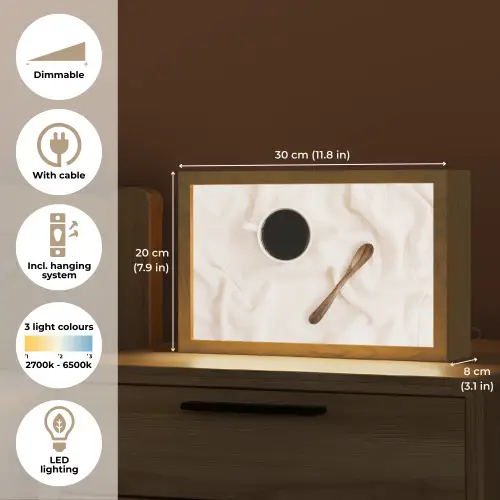 Koffie - Lepel - Mok Light Box met kabel (Tafellamp) klein -USP_EN