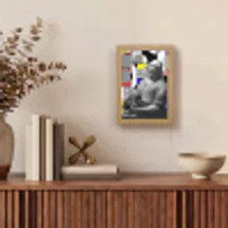 Collage - Mondriaan - Melkmeisje Light Box met kabel (Tafellamp) klein -sfeer2