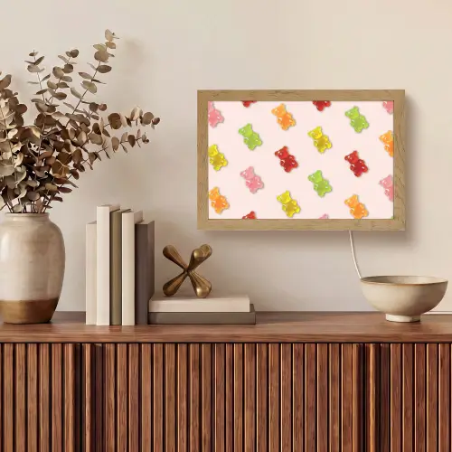 Kleur - Snoep - Roze Light Box met kabel (Tafellamp) klein -sfeer2