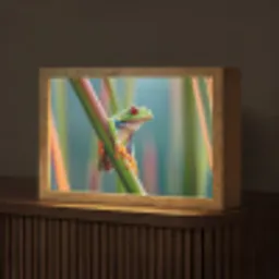 Kleurrijke kikker - Groene stengel - Alert Light Box met kabel (Tafellamp) klein -z3d_website