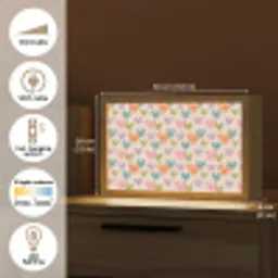 Kleurrijk - Hartjes - Patroon - Beige Light Box met kabel (Tafellamp) klein 924 -USP_EN