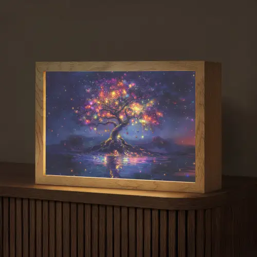Kosmisch - lichtboom - Kerst - Kleurrijk Light Box met kabel (Tafellamp) klein -z3d_website