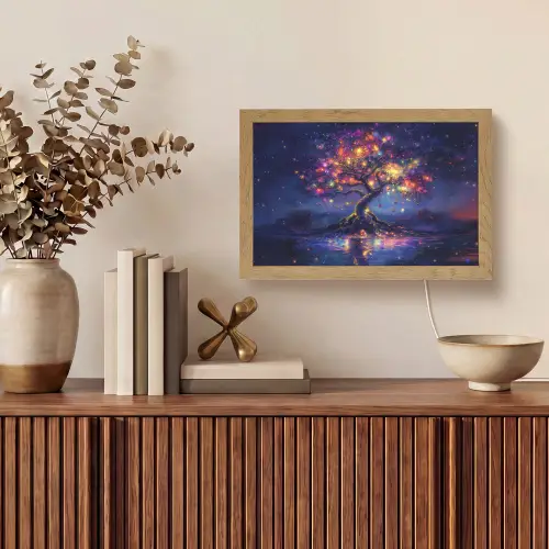 Kosmisch - lichtboom - Kerst - Kleurrijk Light Box met kabel (Tafellamp) klein -sfeer2
