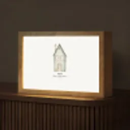 Huisje - Groen - Tekst - Liefdevol Light Box met kabel (Tafellamp) klein -z3d_website