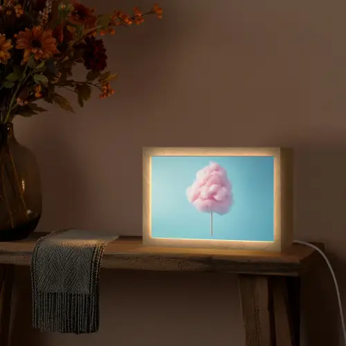 Suikerspin - Zoet - Snoep Light Box met kabel (Tafellamp) klein -sfeer4