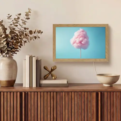 Suikerspin - Zoet - Snoep Light Box met kabel (Tafellamp) klein -sfeer2