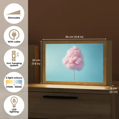 Suikerspin - Zoet - Snoep Light Box met kabel (Tafellamp) klein -USP_EN