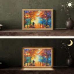 Koppel - Liefde - Bos - Kunst Light Box met kabel (Tafellamp) klein -sfeer3