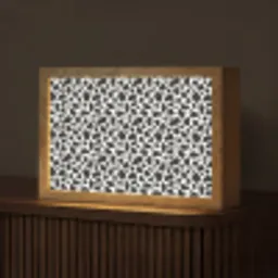 Koe - Vlekken - Patroon - Zwart Light Box met kabel (Tafellamp) klein 924 -z3d_website