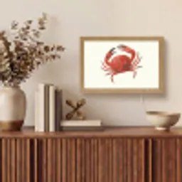 Krab - Felrood - Poten Light Box met kabel (Tafellamp) klein -sfeer2