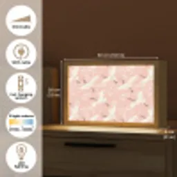 Kraanvogels - Bloesem - Roze Light Box met kabel (Tafellamp) klein 924 -USP_EN
