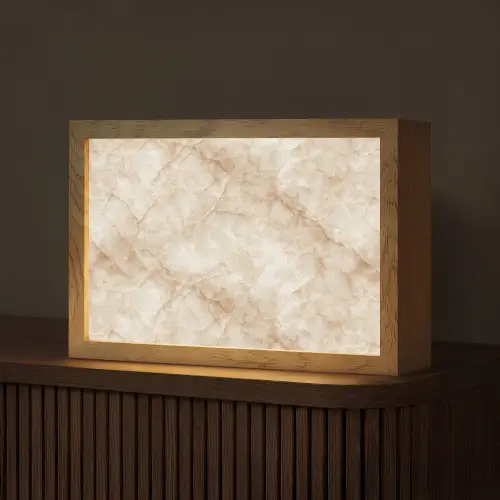 Kristalstructuur - Bruin - Marmer Light Box met kabel (Tafellamp) klein 924 -z3d_website