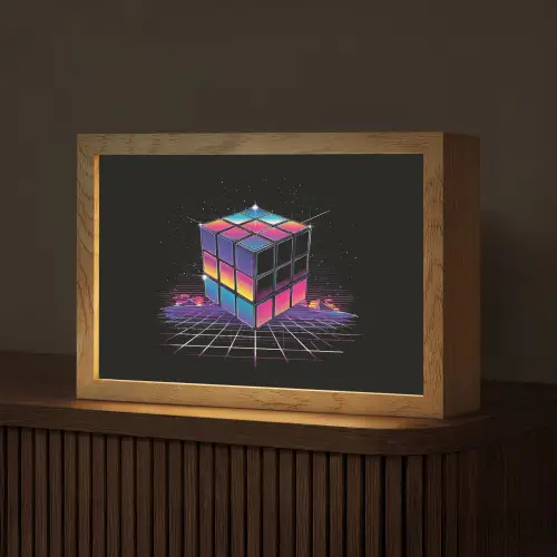 Kubus - Kleurrijk - Raster Light Box met kabel (Tafellamp) klein -z3d_website
