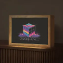 Kubus - Kleurrijk - Raster Light Box met kabel (Tafellamp) klein -z3d_website