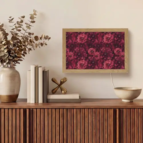 Dahlias - Bloemen - Rood Light Box met kabel (Tafellamp) klein 924 -sfeer2