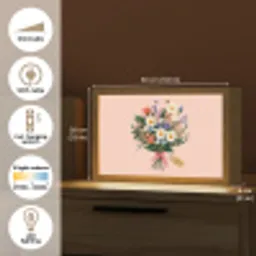 Margrieten - Boeket - Strikje - Roze Light Box met kabel (Tafellamp) klein -USP_EN