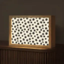 Madeliefjes - Grafisch - Zwart - Beige Light Box met kabel (Tafellamp) klein 924 -z3d_website