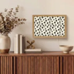 Madeliefjes - Grafisch - Zwart - Beige Light Box met kabel (Tafellamp) klein 924 -sfeer2