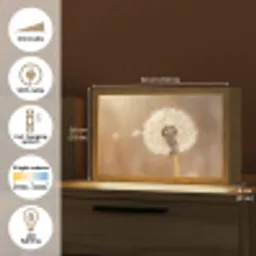 Paardenbloem - Beige - Natuur - Bloem Light Box met kabel (Tafellamp) klein -USP_EN