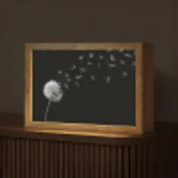 Paardenbloem - Zwart - Natuur Light Box met kabel (Tafellamp) klein -z3d_website