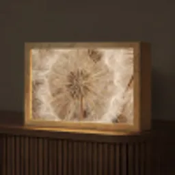 Paardenbloem - Bloemen - Natuur - Bruin Light Box met kabel (Tafellamp) klein -z3d_website