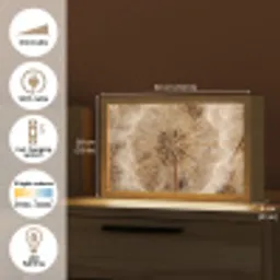 Paardenbloem - Bloemen - Natuur - Bruin Light Box met kabel (Tafellamp) klein -USP_EN