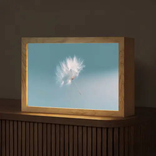 Paardenbloempluisje - Blauw - Lucht Light Box met kabel (Tafellamp) klein -z3d_website