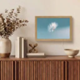 Paardenbloempluisje - Blauw - Lucht Light Box met kabel (Tafellamp) klein -sfeer2