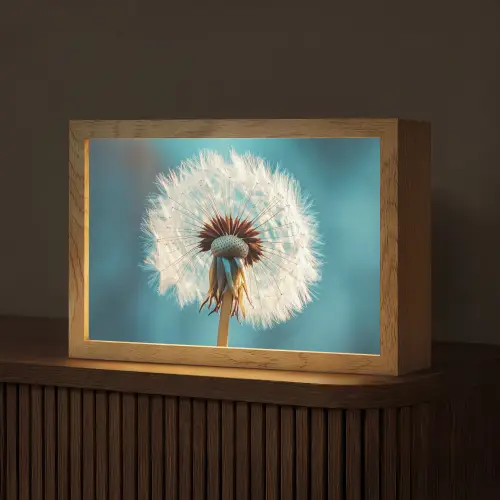 Paardenbloem - Natuur - Bloemen - Blauw Light Box met kabel (Tafellamp) klein -z3d_website