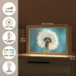 Paardenbloem - Natuur - Bloemen - Blauw Light Box met kabel (Tafellamp) klein -USP_EN