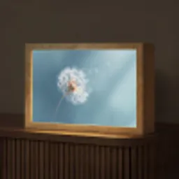 Paardenbloem - Wind - Blauw Light Box met kabel (Tafellamp) klein -z3d_website