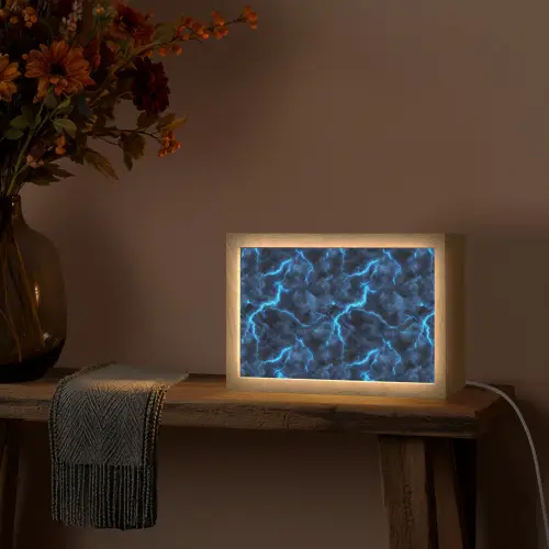 Donker - Blauw - Bliksem Light Box met kabel (Tafellamp) klein 924 -sfeer4