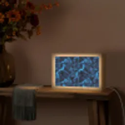 Donker - Blauw - Bliksem Light Box met kabel (Tafellamp) klein 924 -sfeer4