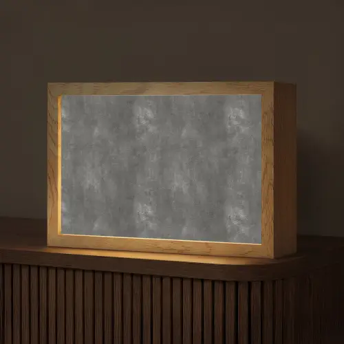 Donkergrijs - Ruw - Beton Light Box met kabel (Tafellamp) klein 924 -z3d_website