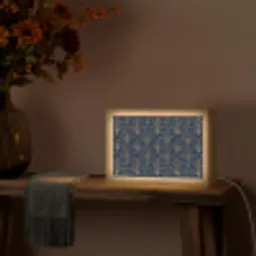 Deco - Waaier - Blauw Light Box met kabel (Tafellamp) klein 924 -sfeer4