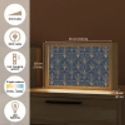 Deco - Waaier - Blauw Light Box met kabel (Tafellamp) klein 924 -USP_EN