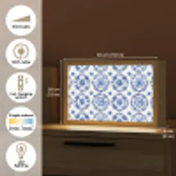 Sierborden - Bloemen - Blauw Light Box met kabel (Tafellamp) klein 924 -USP_EN