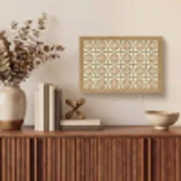 Siertegel - Patroon - Bruin Light Box met kabel (Tafellamp) klein 924 -sfeer2