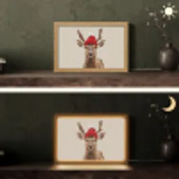 Hert - Kerst - Muts - Dieren - Winter - Grappig Light Box met kabel (Tafellamp) klein -sfeer3