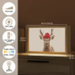 Hert - Kerst - Muts - Dieren - Winter - Grappig Light Box met kabel (Tafellamp) klein -USP_EN