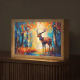 Hert - Bosdieren - Natuur - Kunst Light Box met kabel (Tafellamp) klein -z3d_website