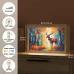 Hert - Bosdieren - Natuur - Kunst Light Box met kabel (Tafellamp) klein -USP_EN