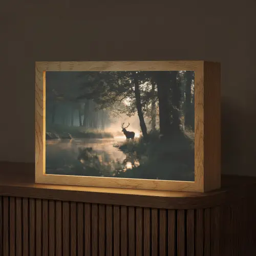 Hert - Bosbeek - Mystiek Light Box met kabel (Tafellamp) klein -z3d_website