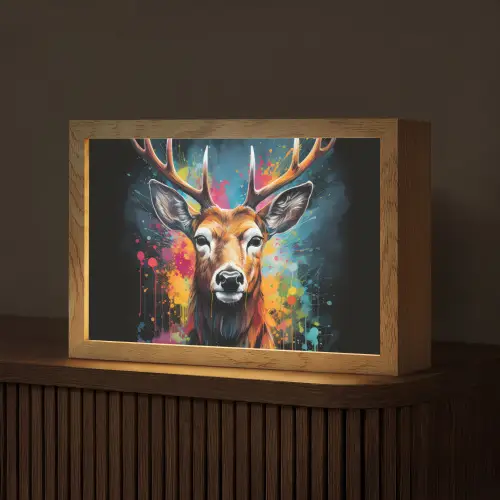 Hert - Graffiti - Dieren - Kleuren Light Box met kabel (Tafellamp) klein -z3d_website
