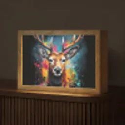 Hert - Graffiti - Dieren - Kleuren Light Box met kabel (Tafellamp) klein -z3d_website