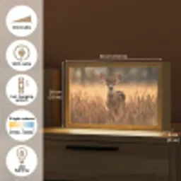 Hert - Graanveld - Bruin Light Box met kabel (Tafellamp) klein -USP_EN