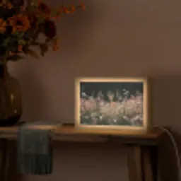 Hert - Wilde bloemen - Bos Light Box met kabel (Tafellamp) klein -sfeer4