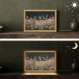 Hert - Wilde bloemen - Bos Light Box met kabel (Tafellamp) klein -sfeer3