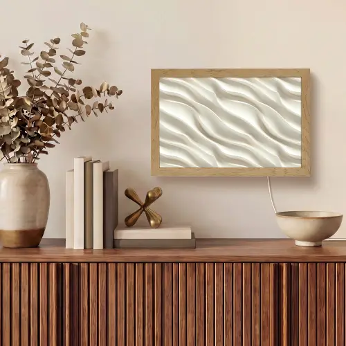 Diagonaal - Golven - Crème Light Box met kabel (Tafellamp) klein 924 -sfeer2