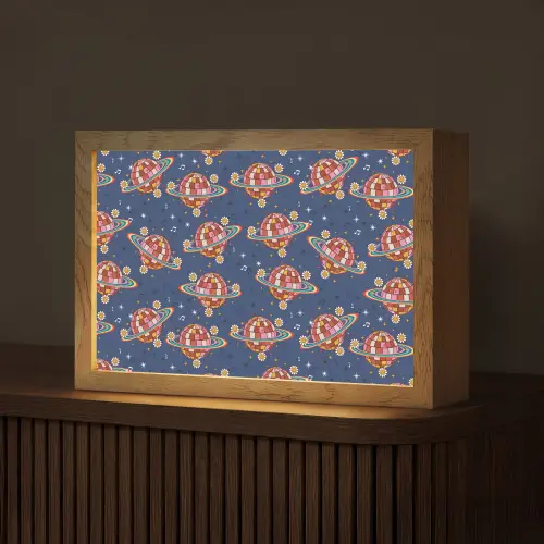 Disco - Blauw - Patroon Light Box met kabel (Tafellamp) klein 924 -z3d_website